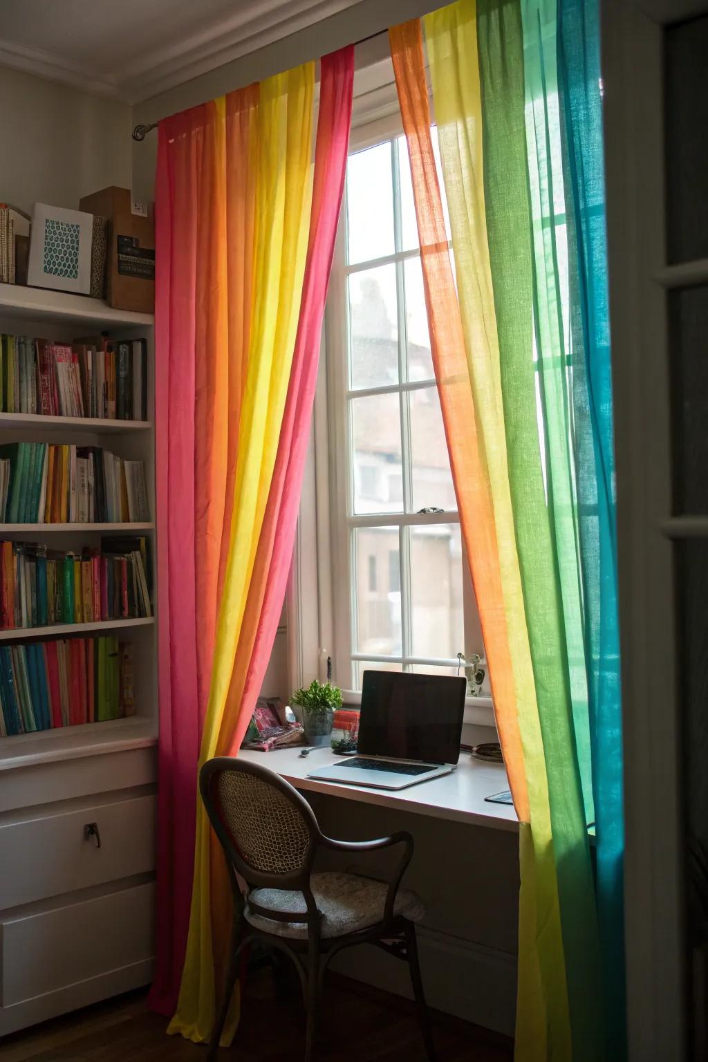 Infuse playfulness into your space with crepe paper window treatments.