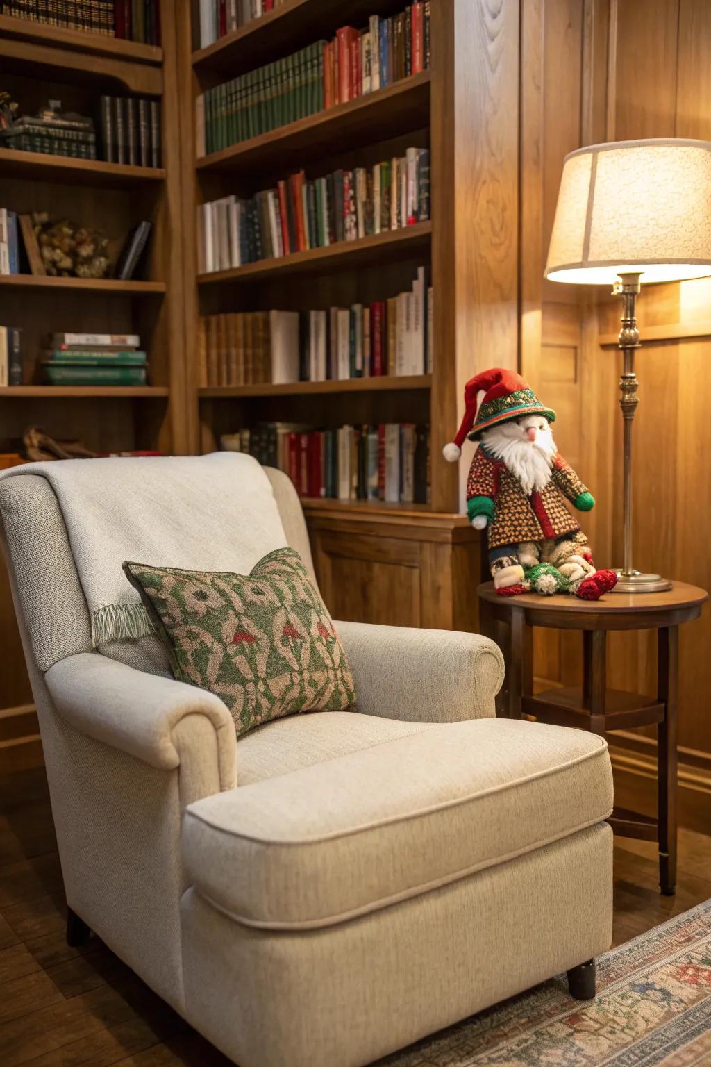 Craft a snug reading alcove for your pixie to relish holiday tales.