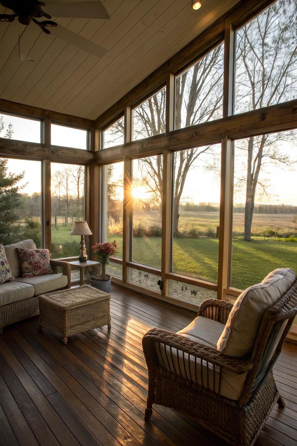 Bask in natural light through expansive windows.