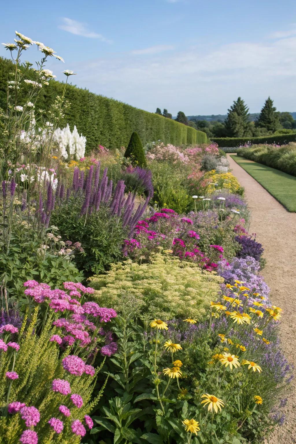 A vibrant herbaceous edge adding texture and color.