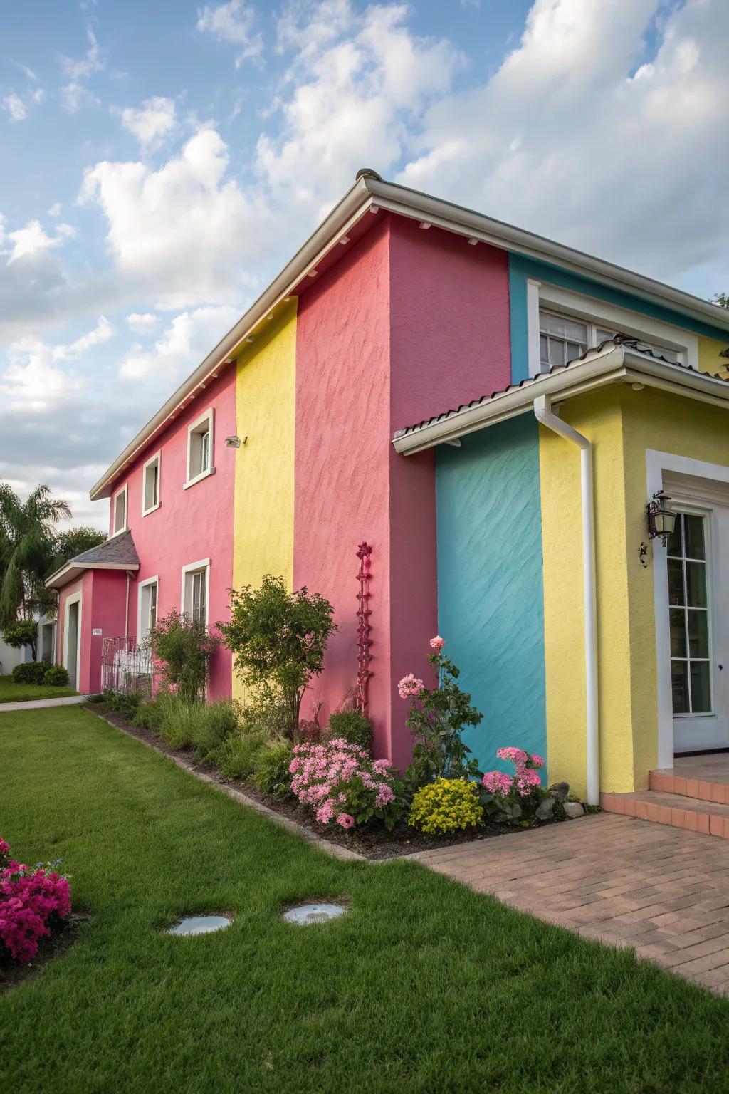 Color blocking adds an energetic, attention-grabbing element to your home's exterior.