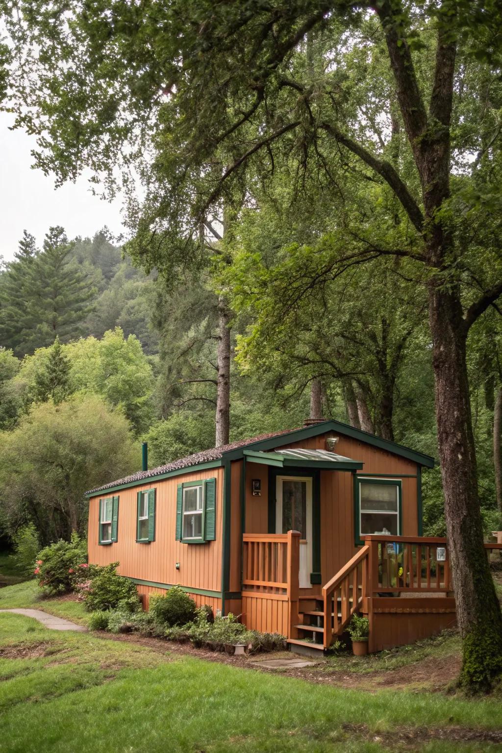 Earthy tones foster a harmonious relationship with the surrounding landscape.