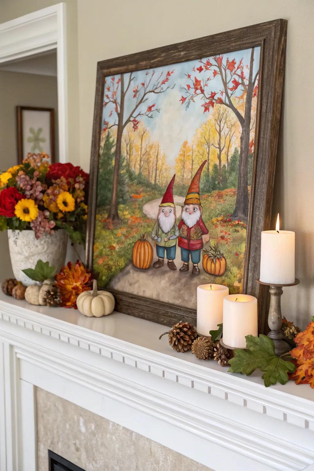 Playful gnomes bring an element of fun to autumn decor.