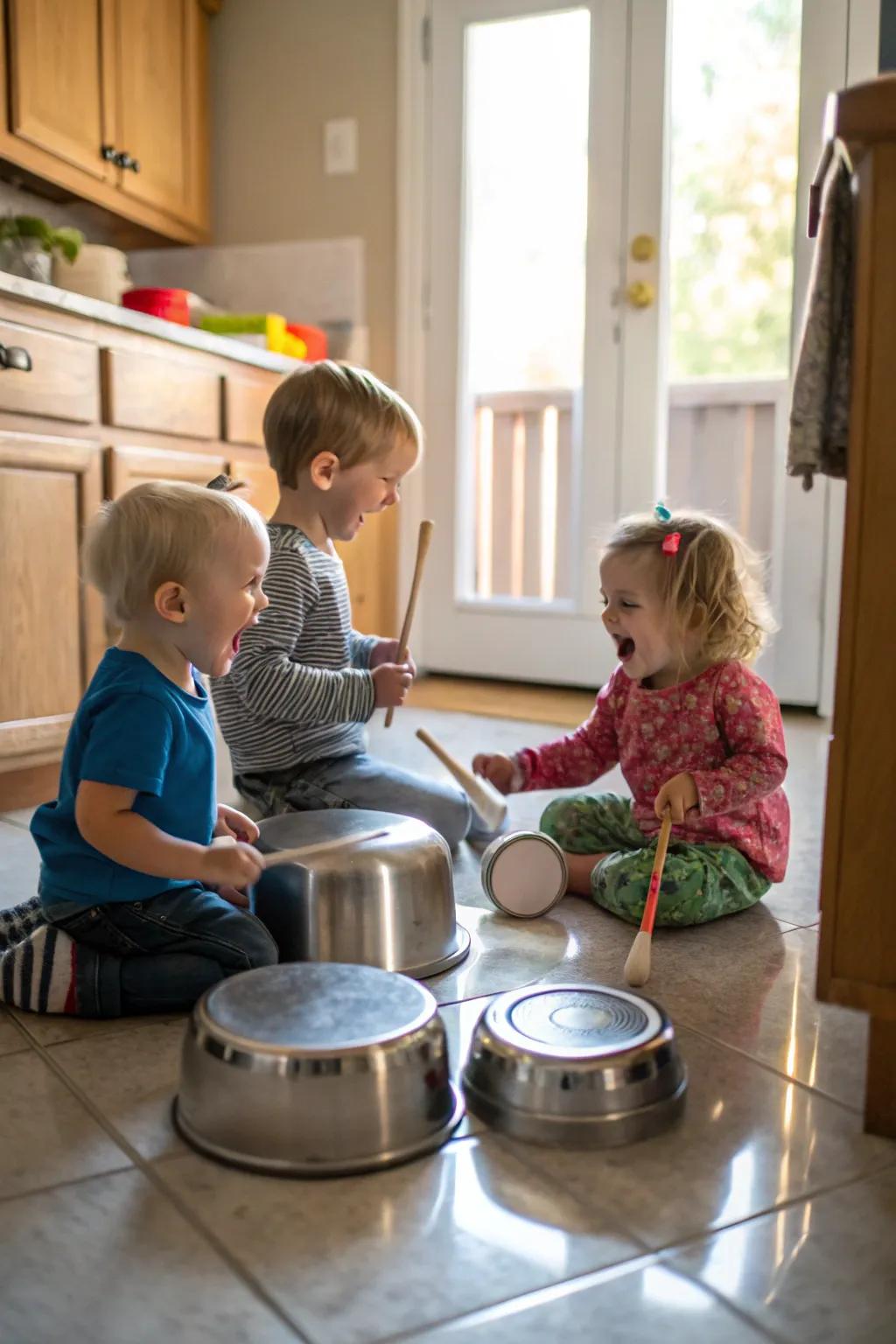 Release your toddler's inner musician with a kitchen band session.