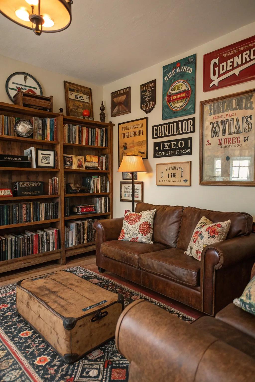 Vintage decor adds personality and charm to your living room.