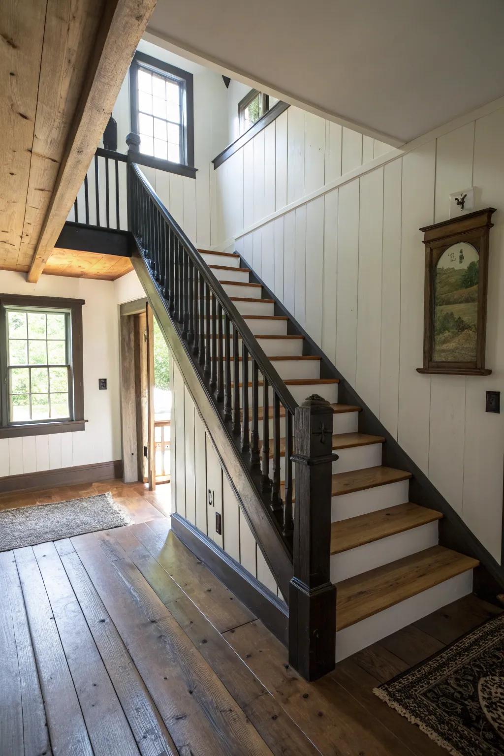 Dark versus light creates a striking contrast.