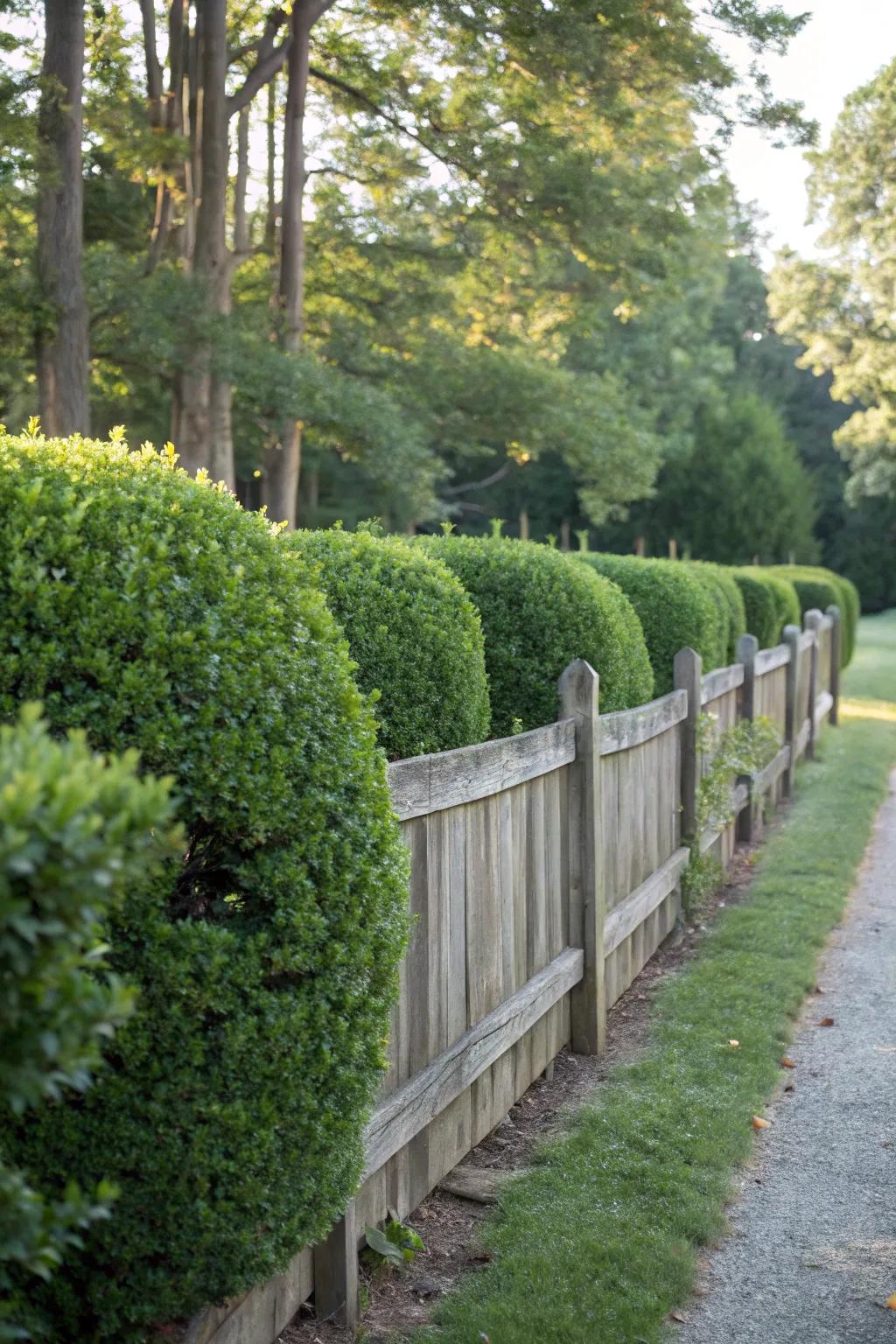 A hedge wall offers privacy and greenery all year round.