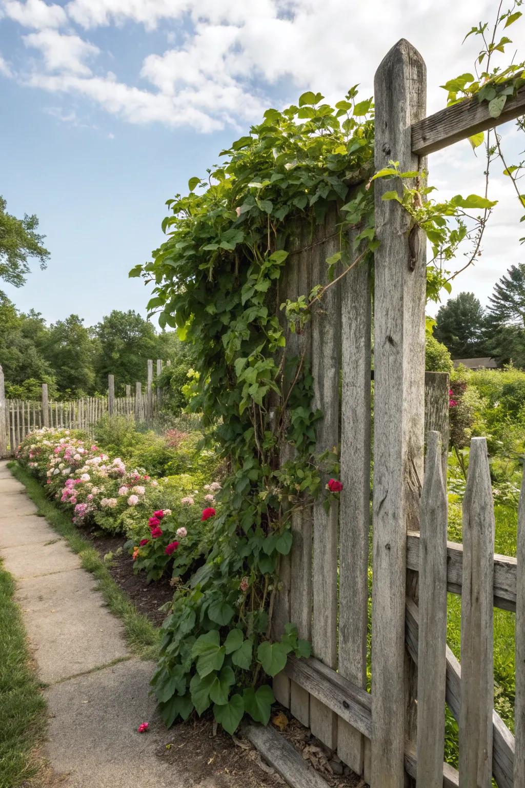 Convert your fence into a green haven with climbing plants.