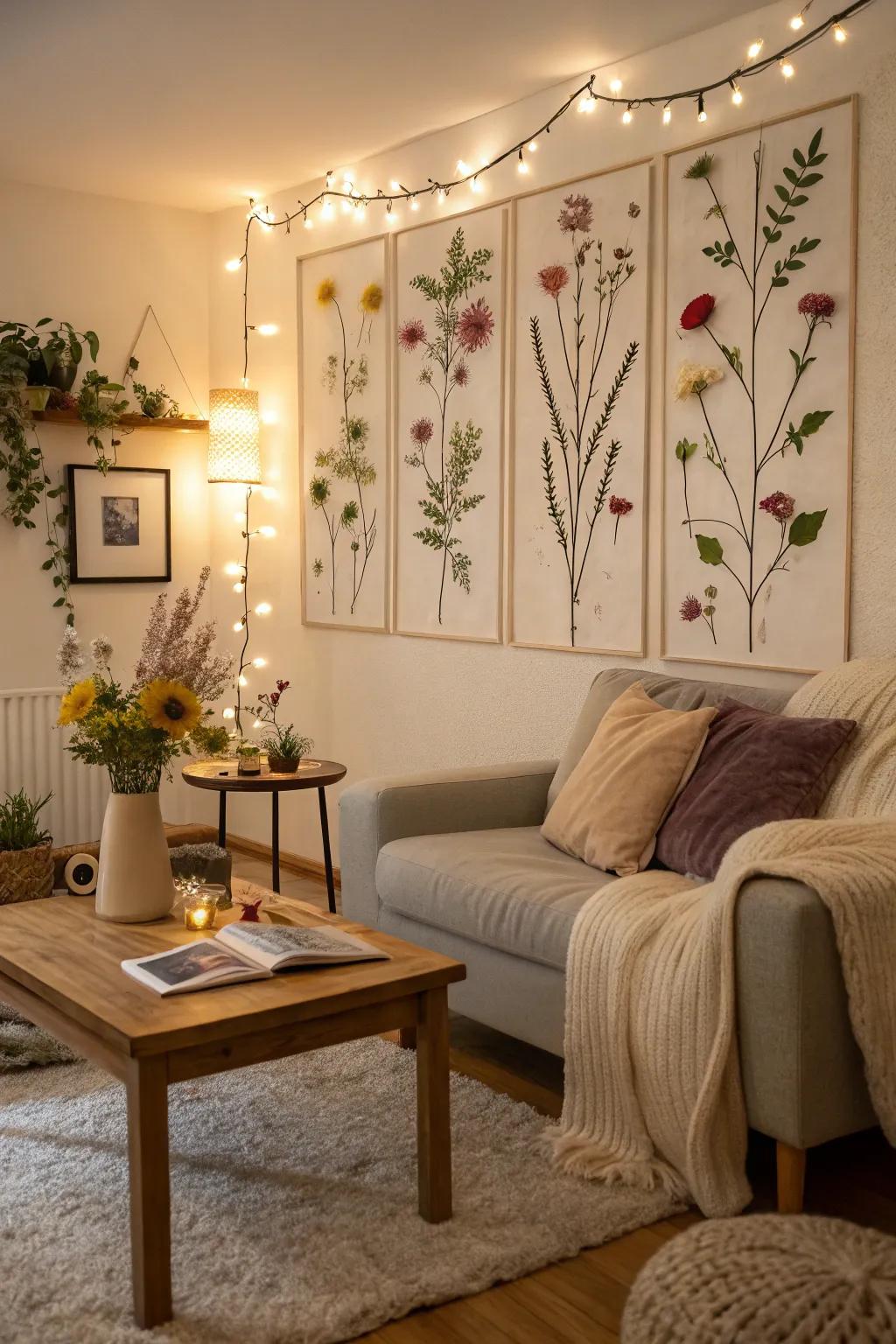 Incorporate a personal touch to your decor with customized floral wall art.