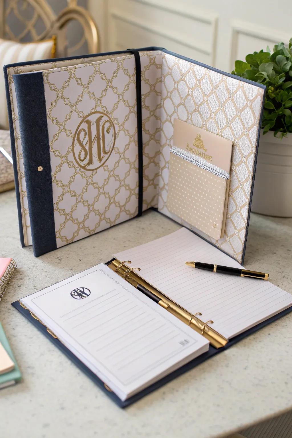 A monogram can totally transform the look of any school folder.