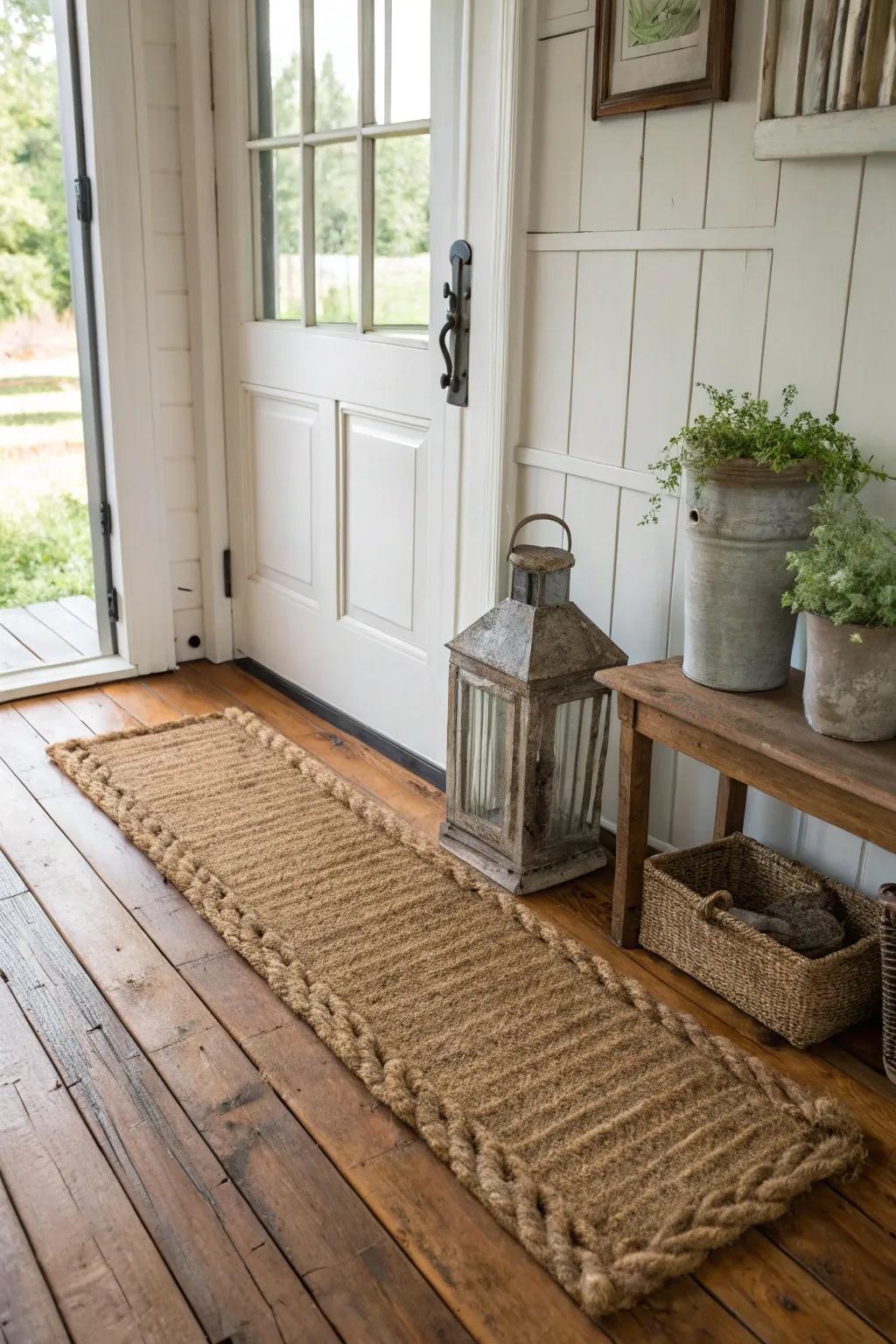 Textured floor coverings cultivate a warm ambiance.