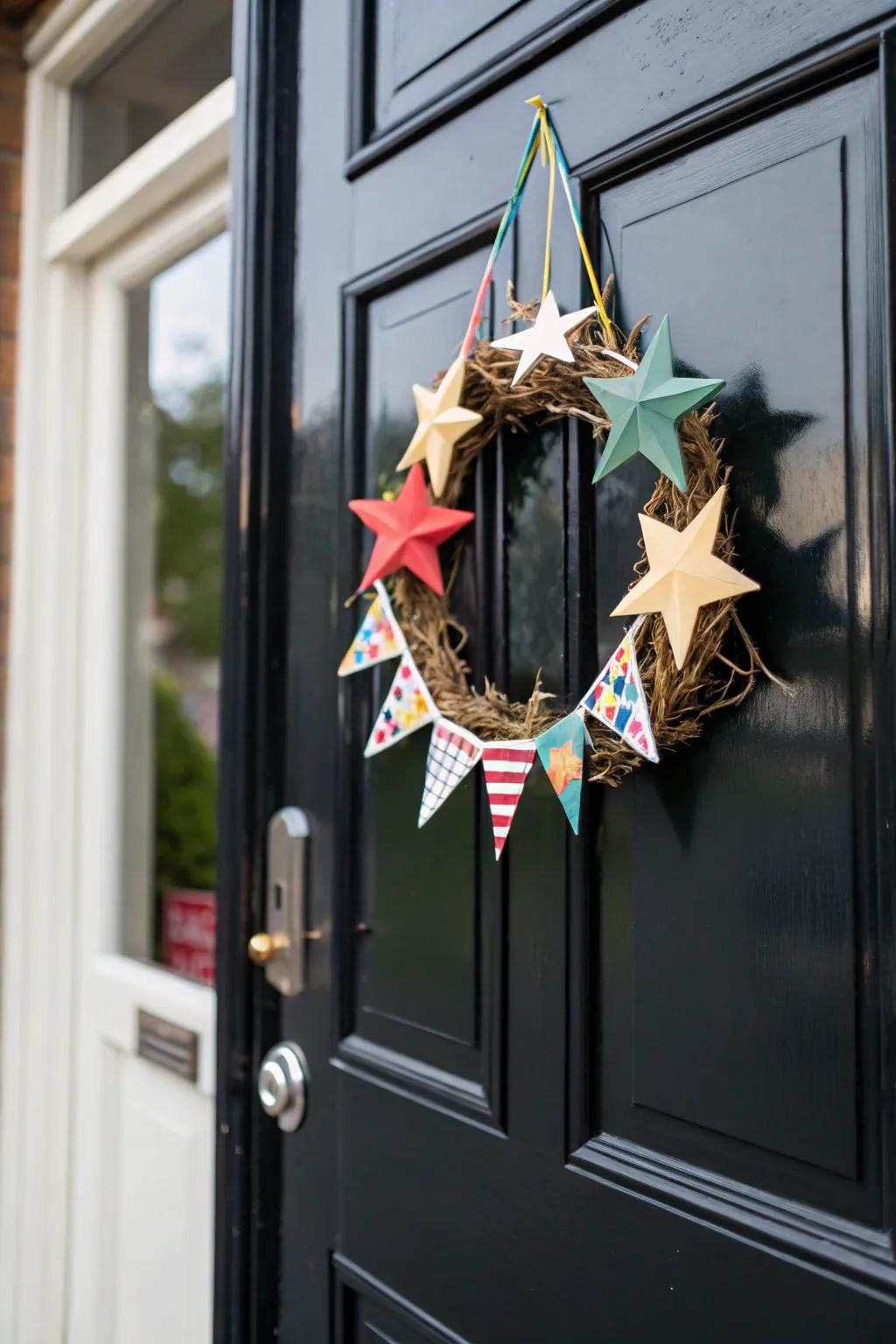 A striking star-formed wreath for a bold declaration.