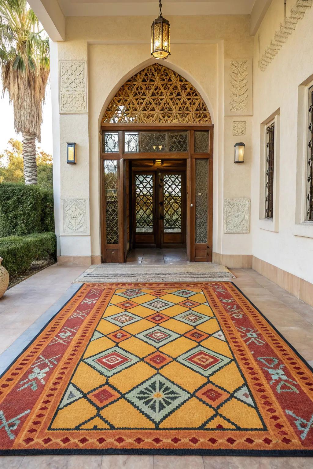 Eye-catching patterns have the remarkable ability to convert a simple entryway into a distinguished space.