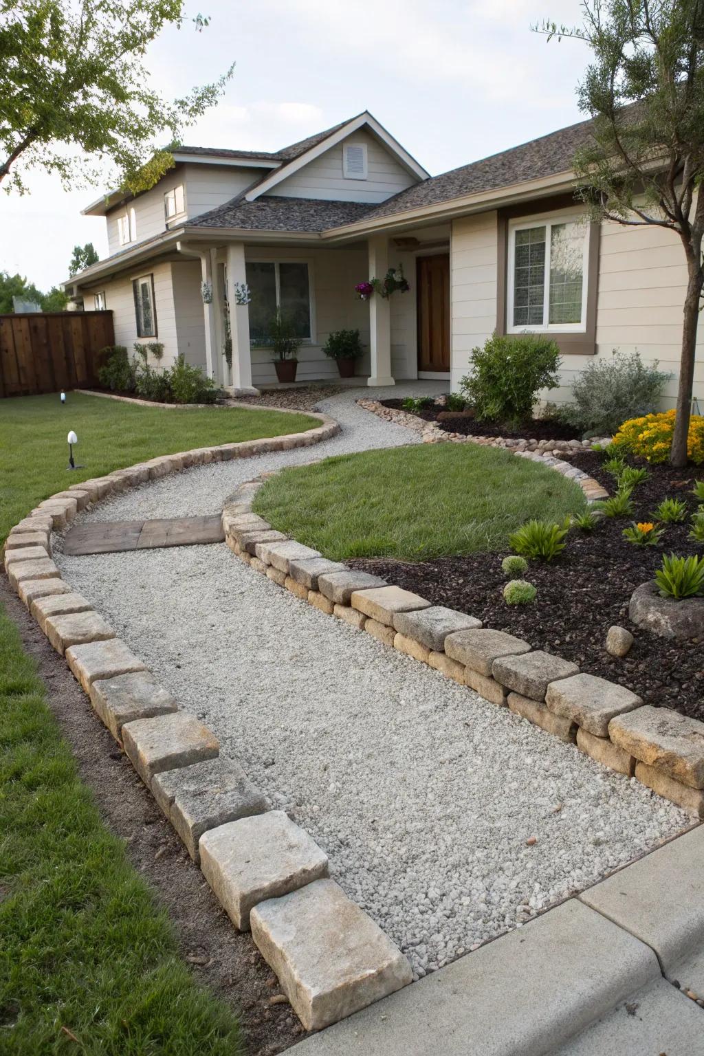 Clear pathways guide you through a well-kept landscape.