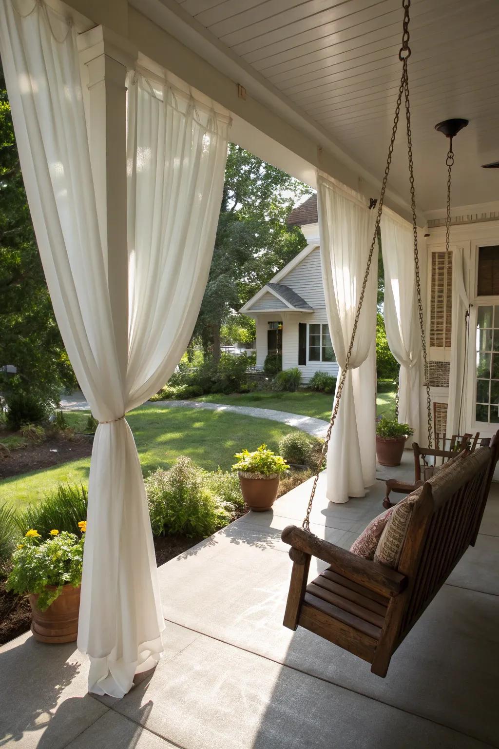 Refined curtains providing adjustable shade.