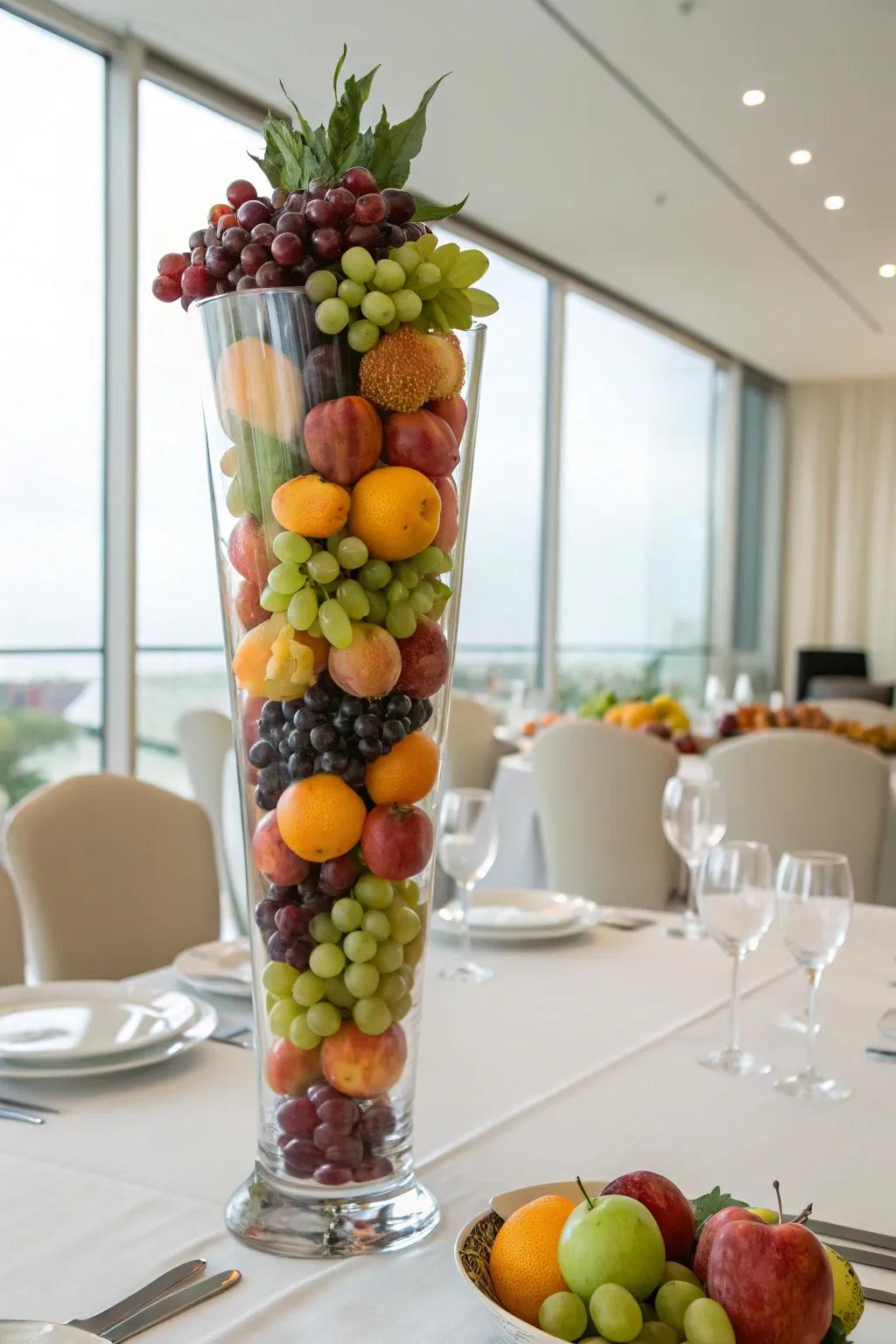 A refined fruit showpiece that adds both height and style.