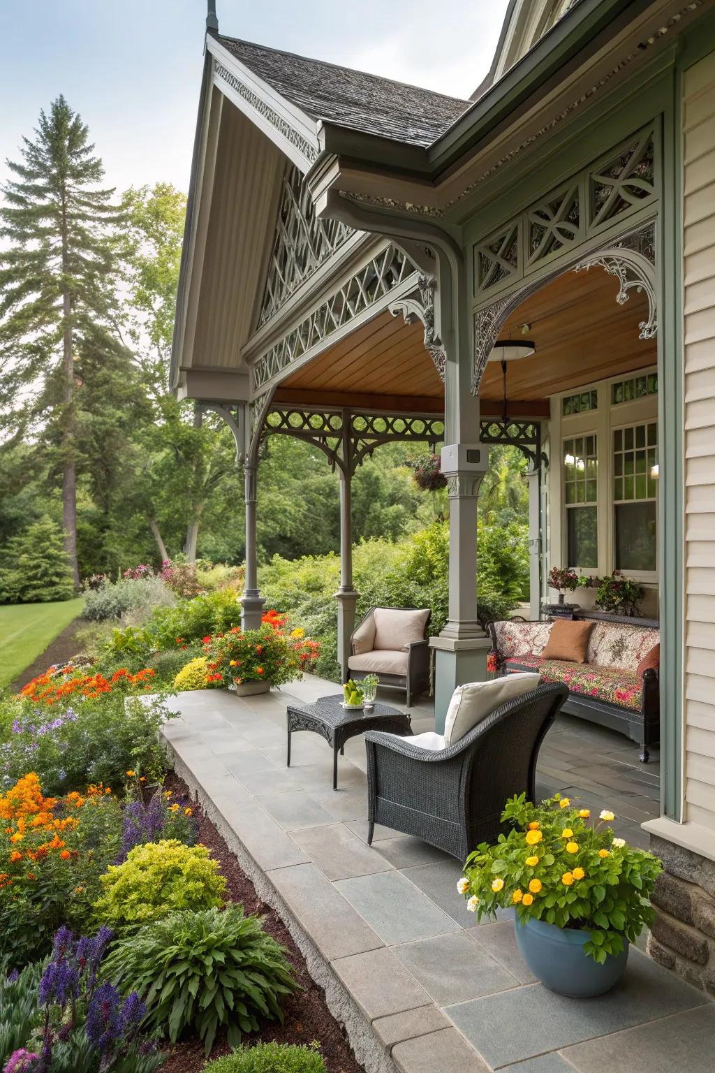 A porch that bridges traditional charm with contemporary flair.