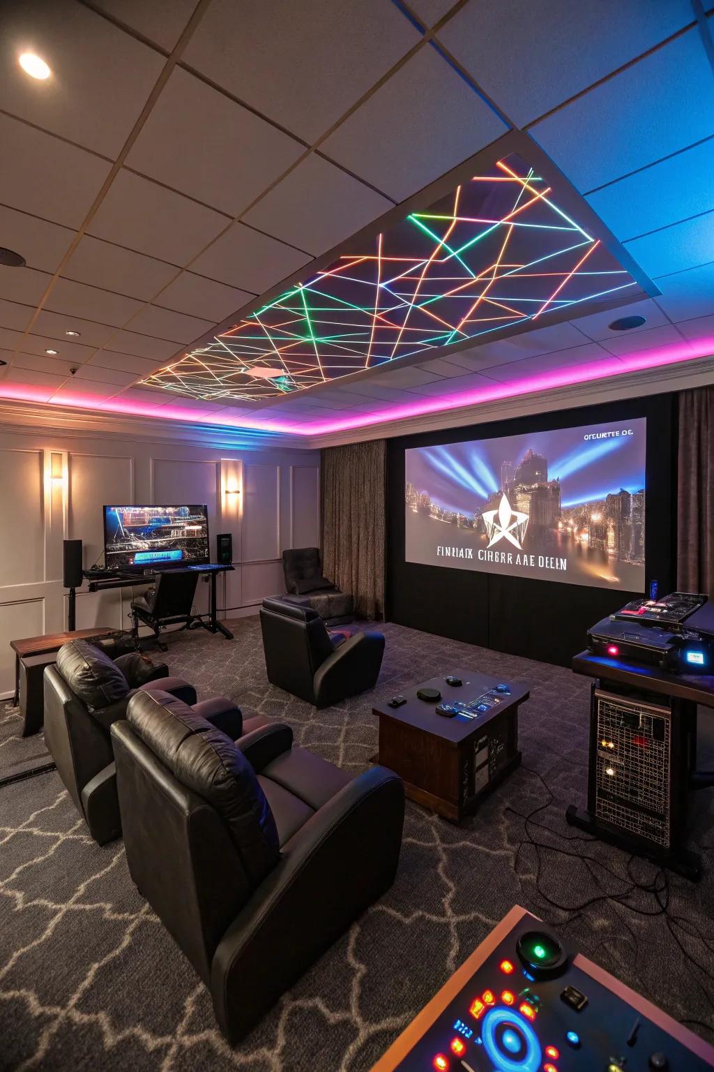Wall projection transforms your ceiling into an active display.