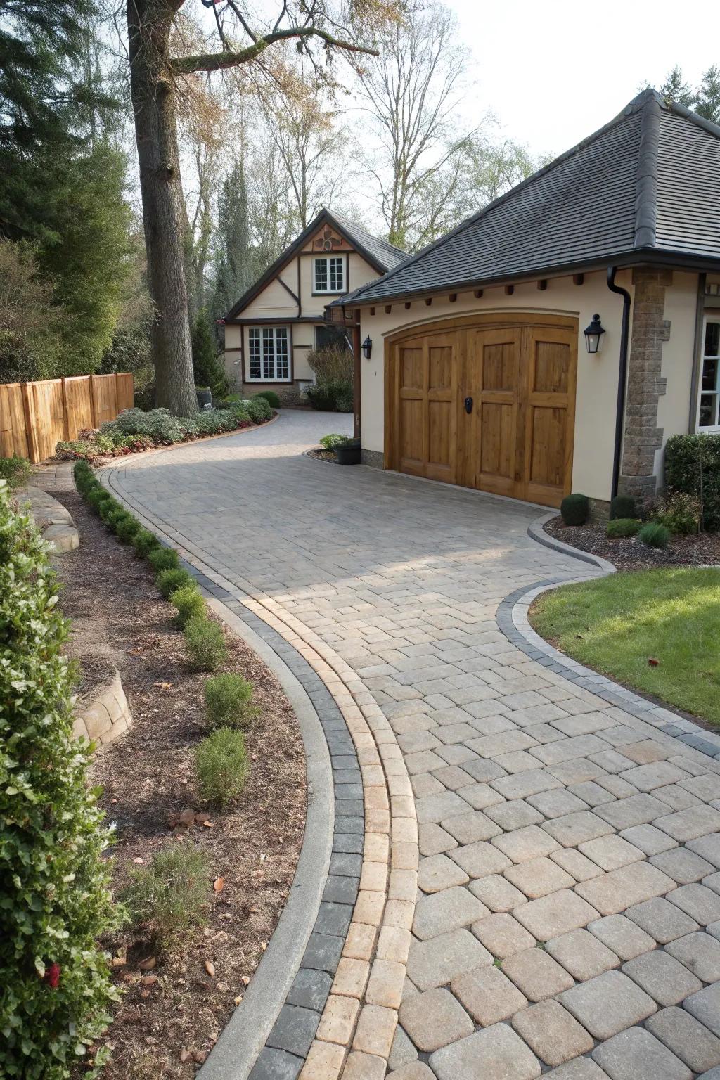 Granite block borders offering a traditional appearance.