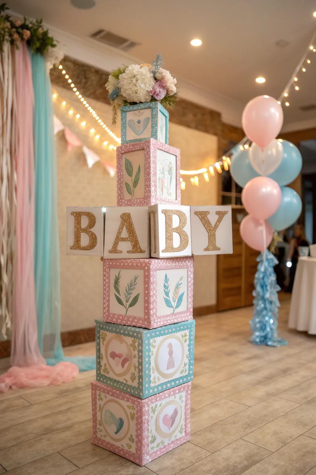 Ornamental containers give a fun and charming element to any gender reveal celebration.