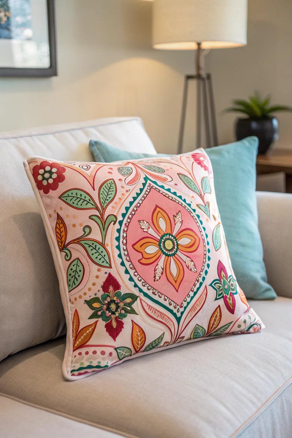 A decorative throw pillow to brighten up any living space.