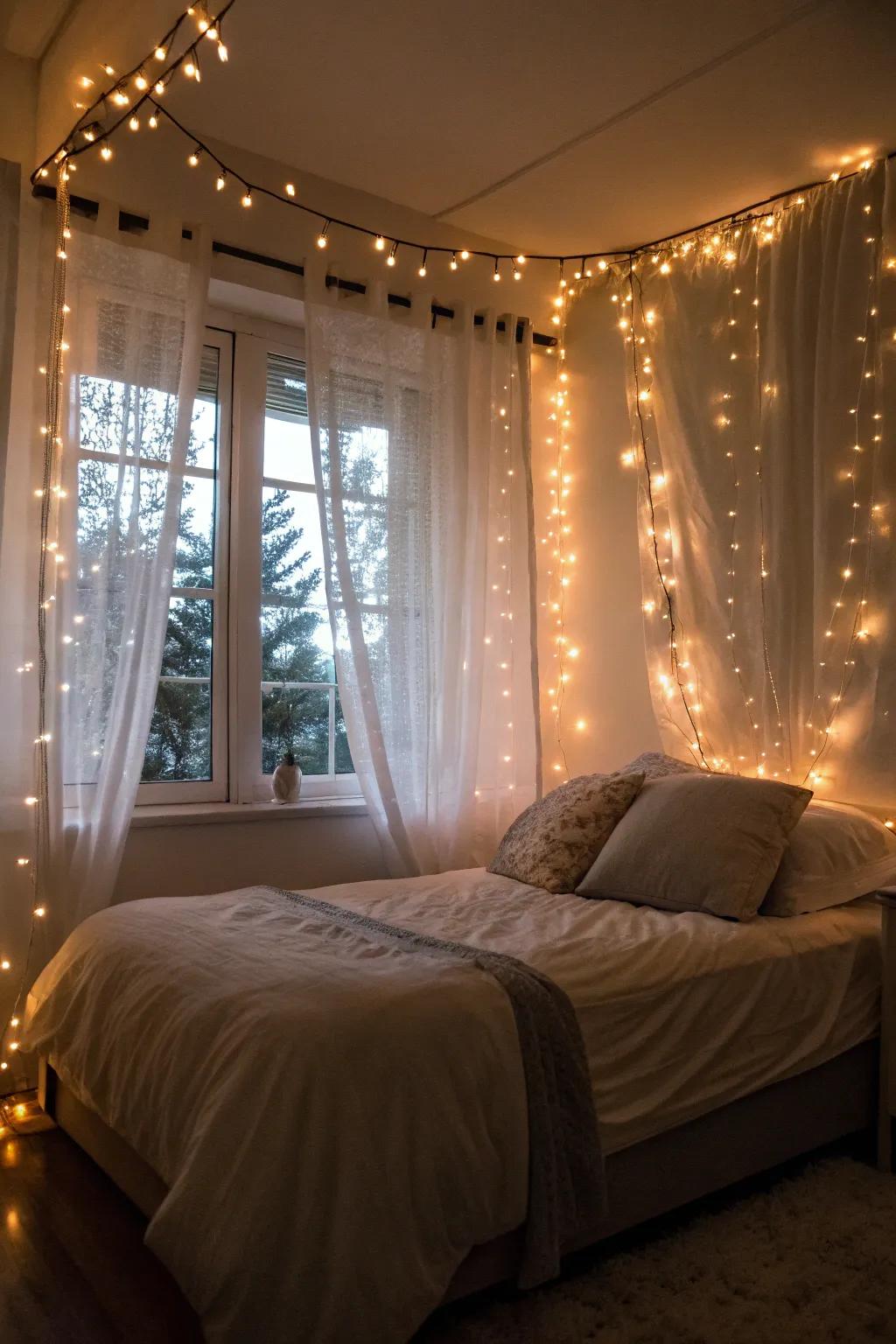 Sparkle lights contribute a hint of enchantment and warmth.