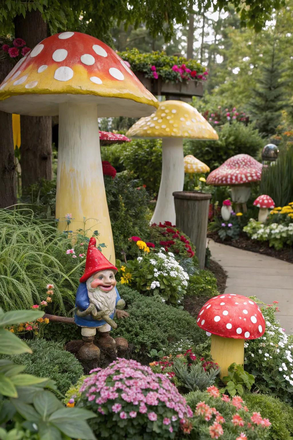 A whimsical fungi thicket perfectly primed for gnome escapades.
