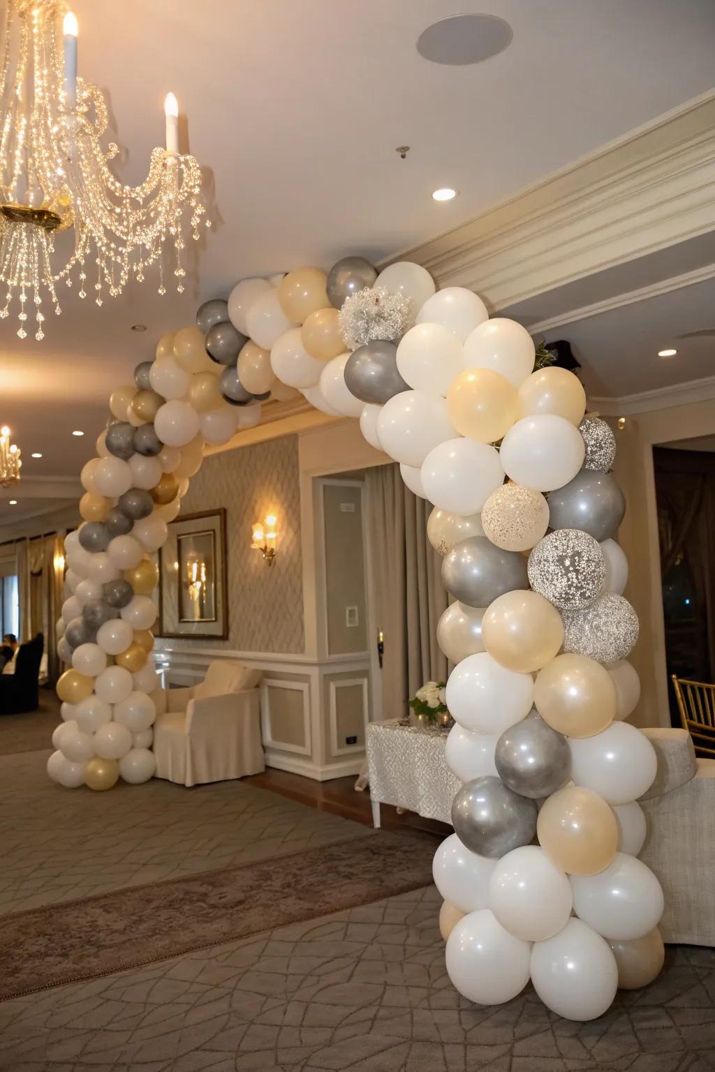 Elegant and understated neutral balloon garland.