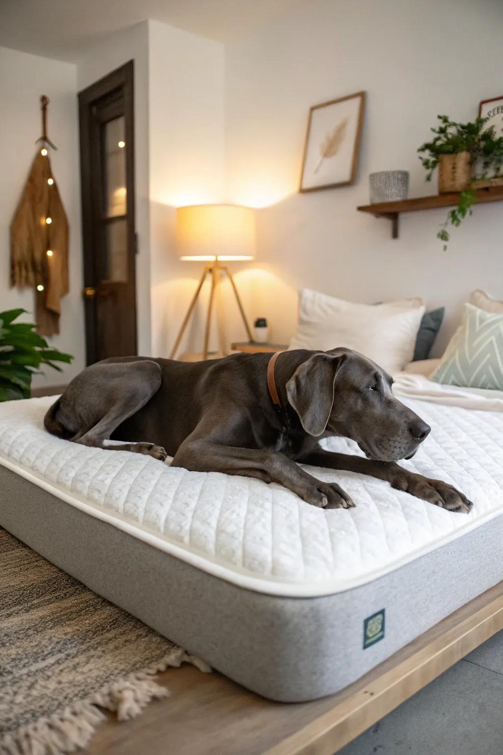 Memory foam beds deliver exceptional support for your Great Dane&rsquo;s peaceful sleep.