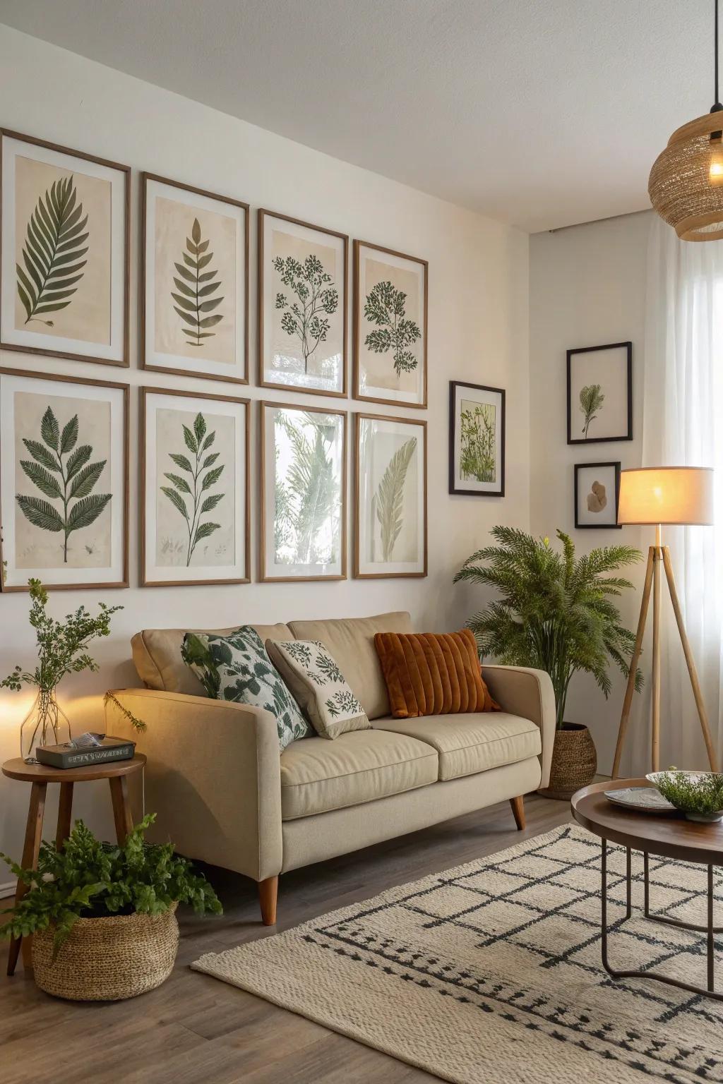 Framed planting graphics supply a seamless combination of elegance and unspoiled beauty.