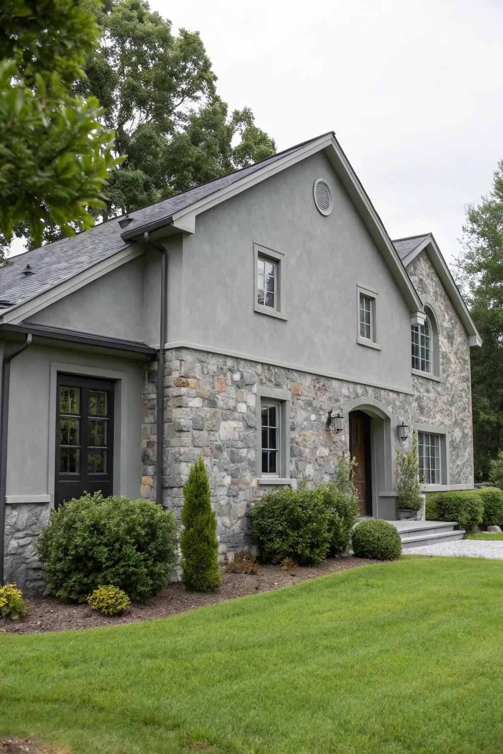 Down-to-earth elegance with grey and rock.