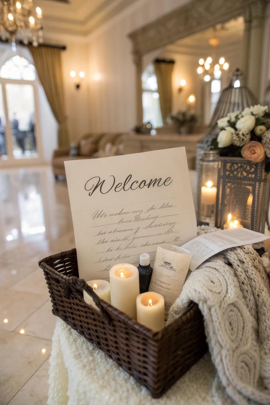A personalized message to welcome your guests warmly.