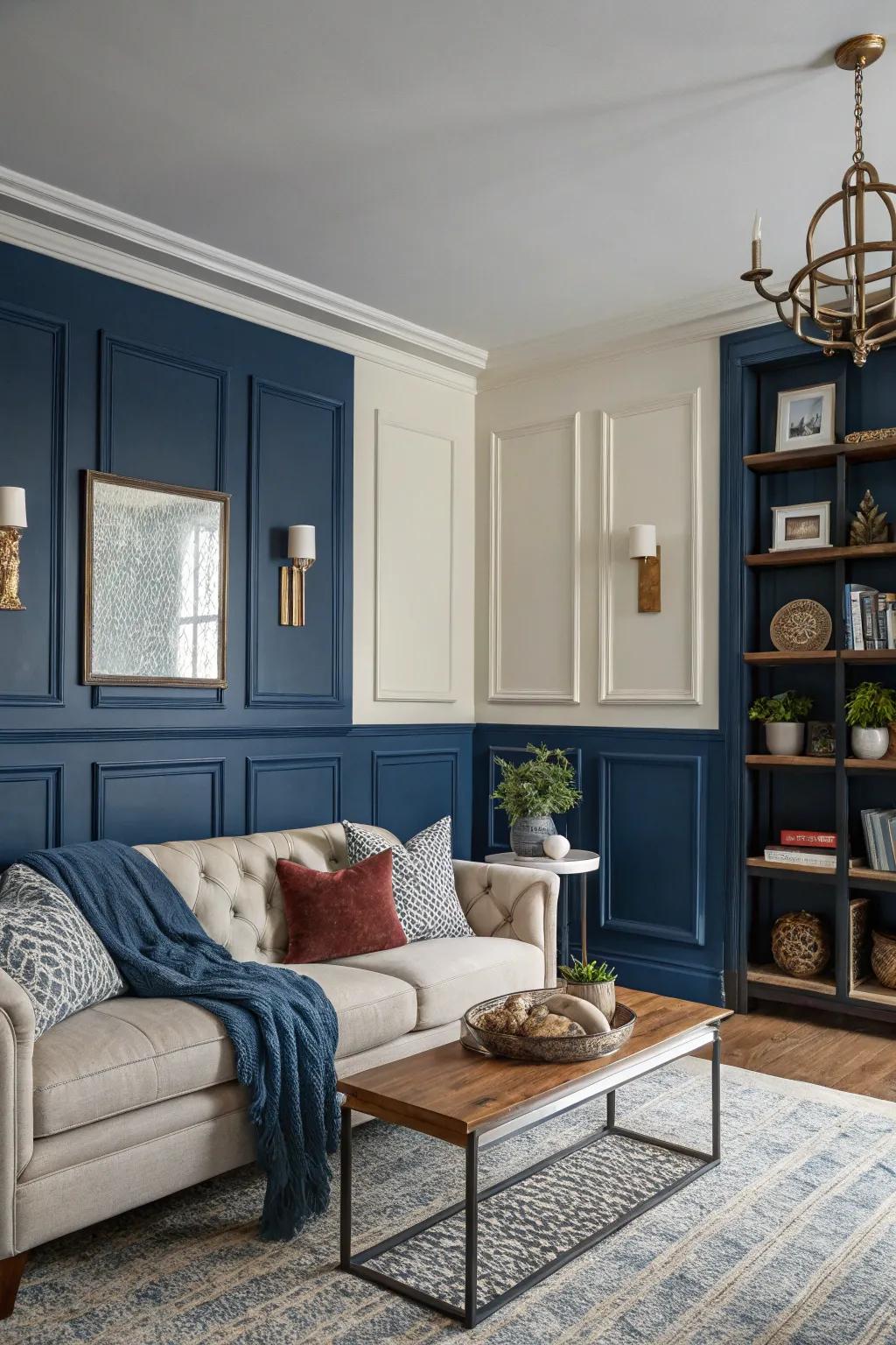 Create an impression through dual-tone paneling.