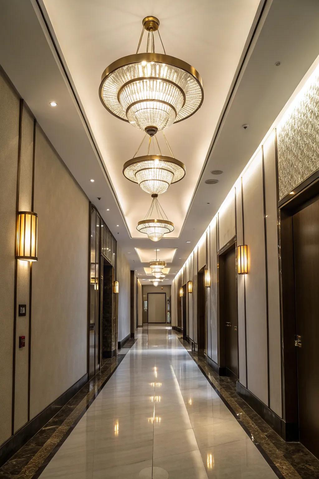 Unique lighting can really improve the feel of your hallway.