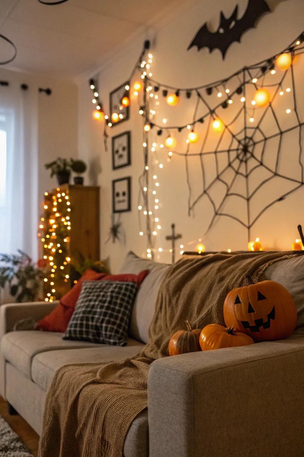 Fairy lights add an enchanting detail to your Halloween theme.