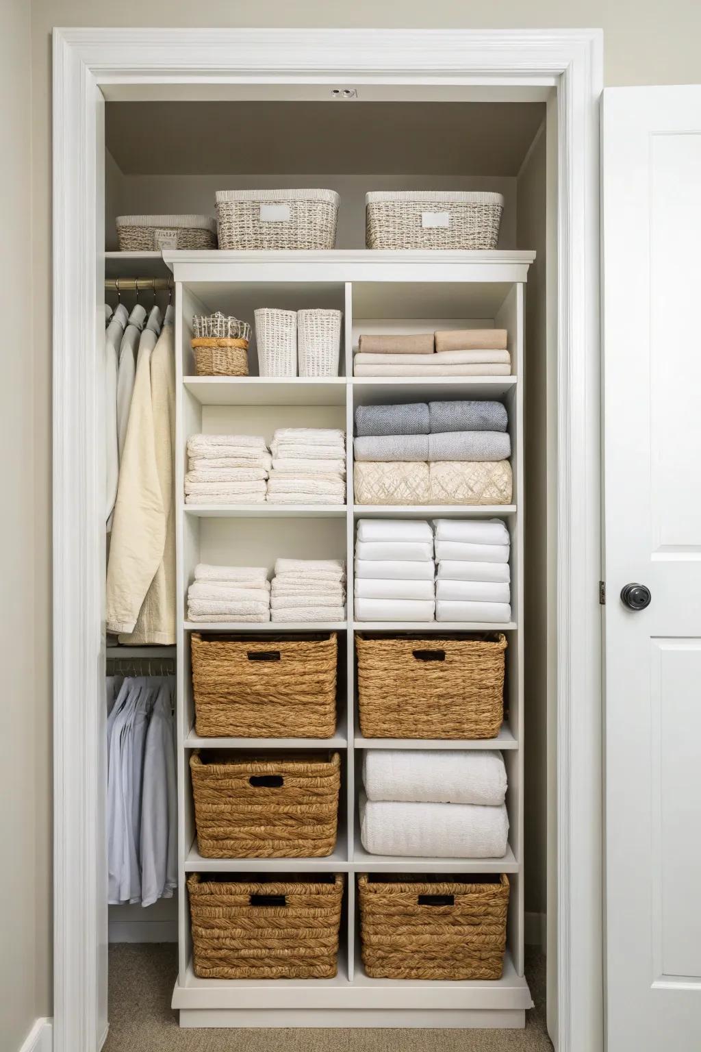 You can maximize storage space by utilizing the entire height of your closet.