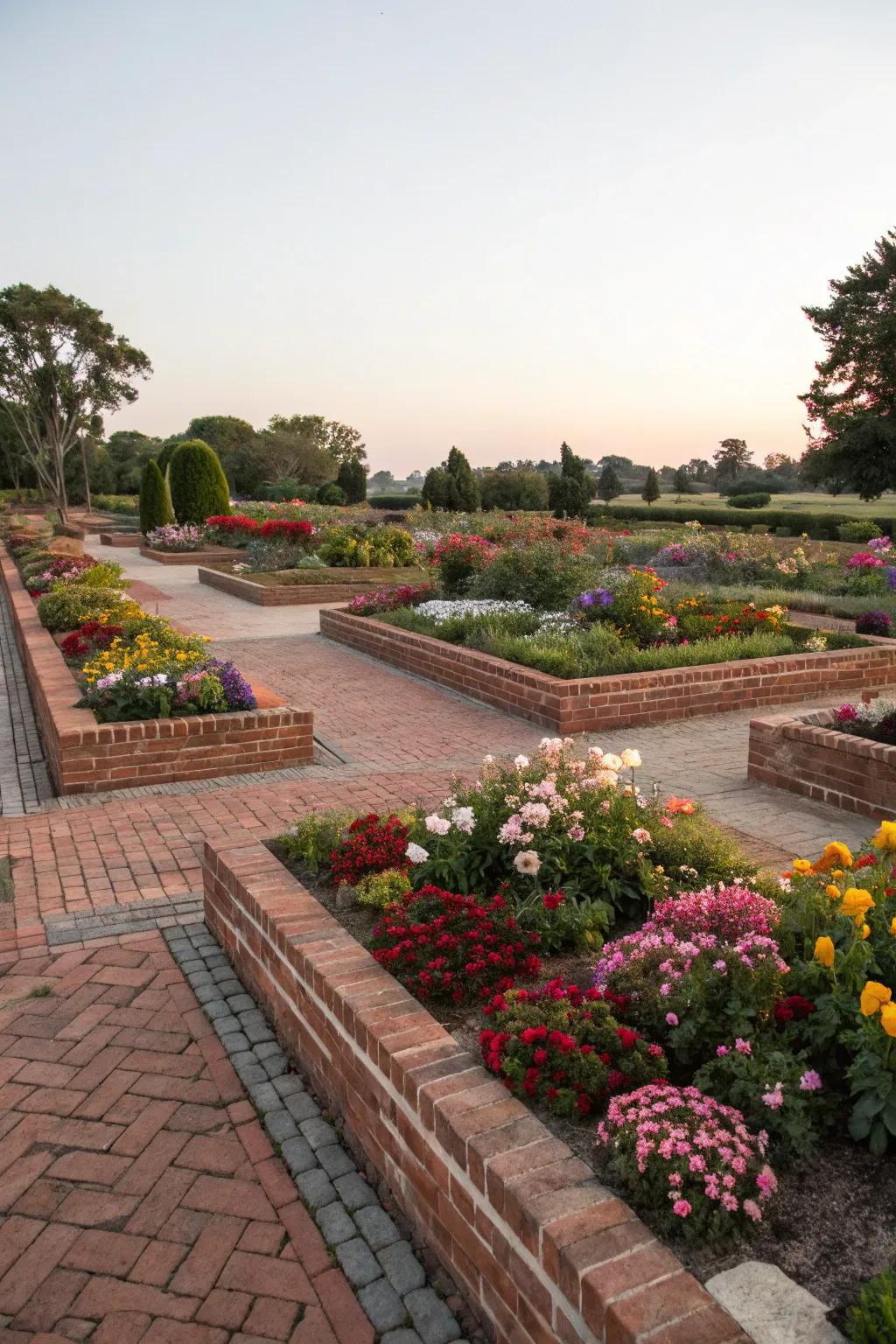 Clay block borders contribute structure and sophistication to any garden.