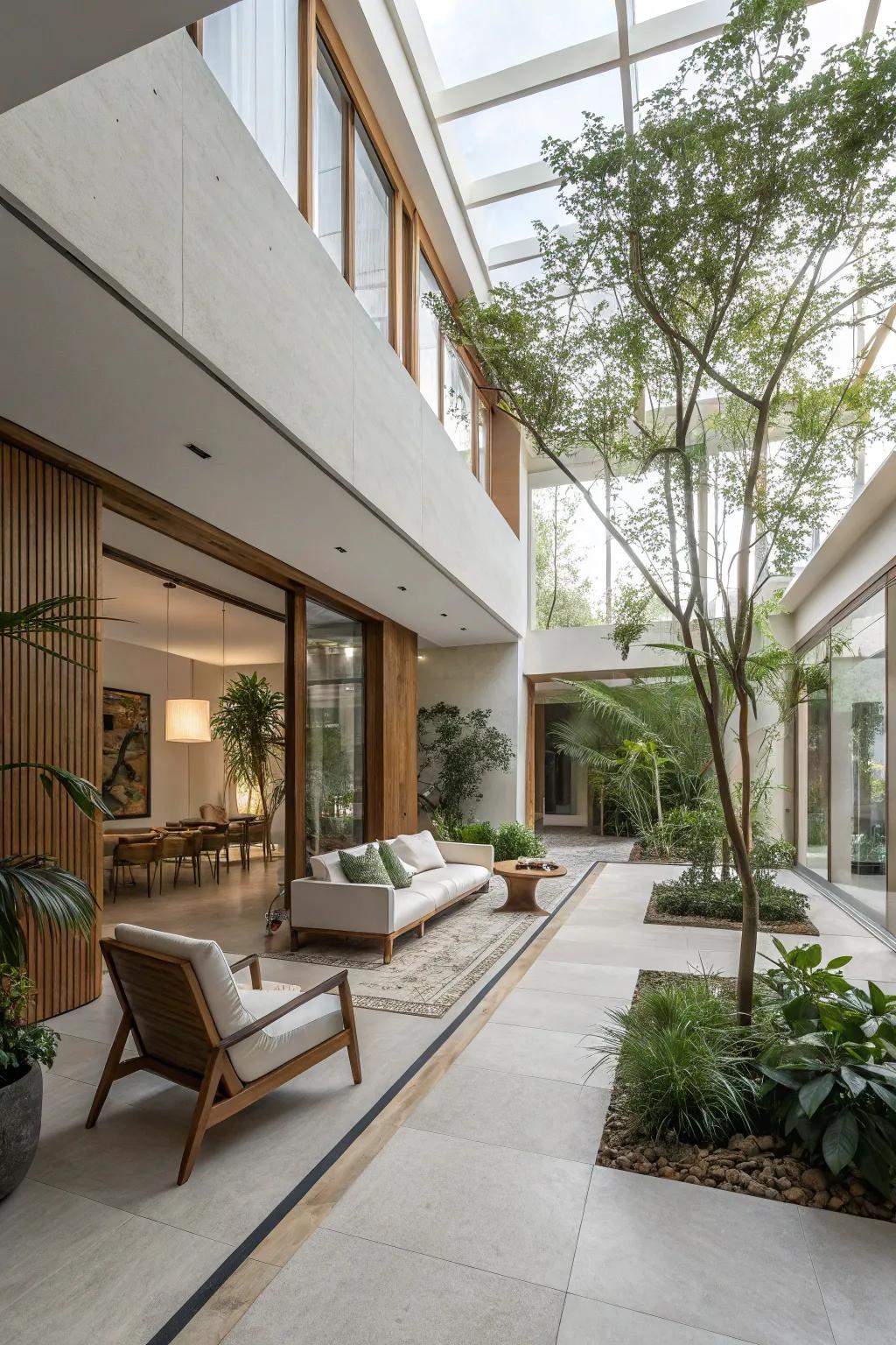 A minimalist atrium concept emphasizing simplicity and elegance.