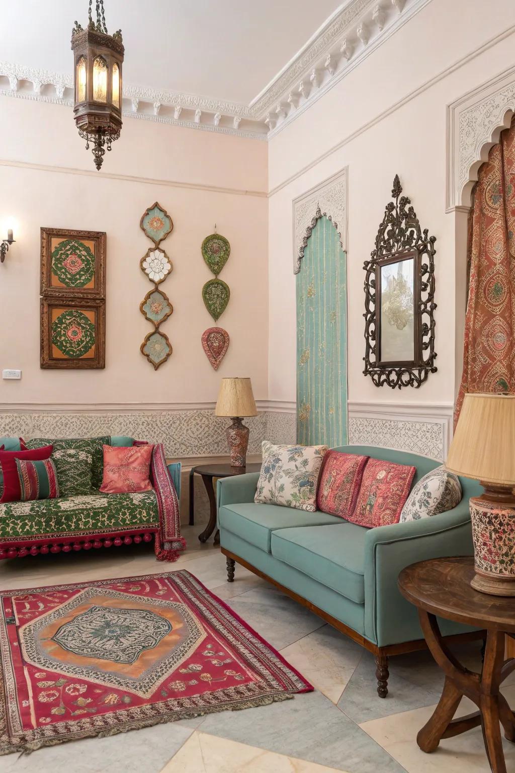 A room blending contemporary and traditional elements