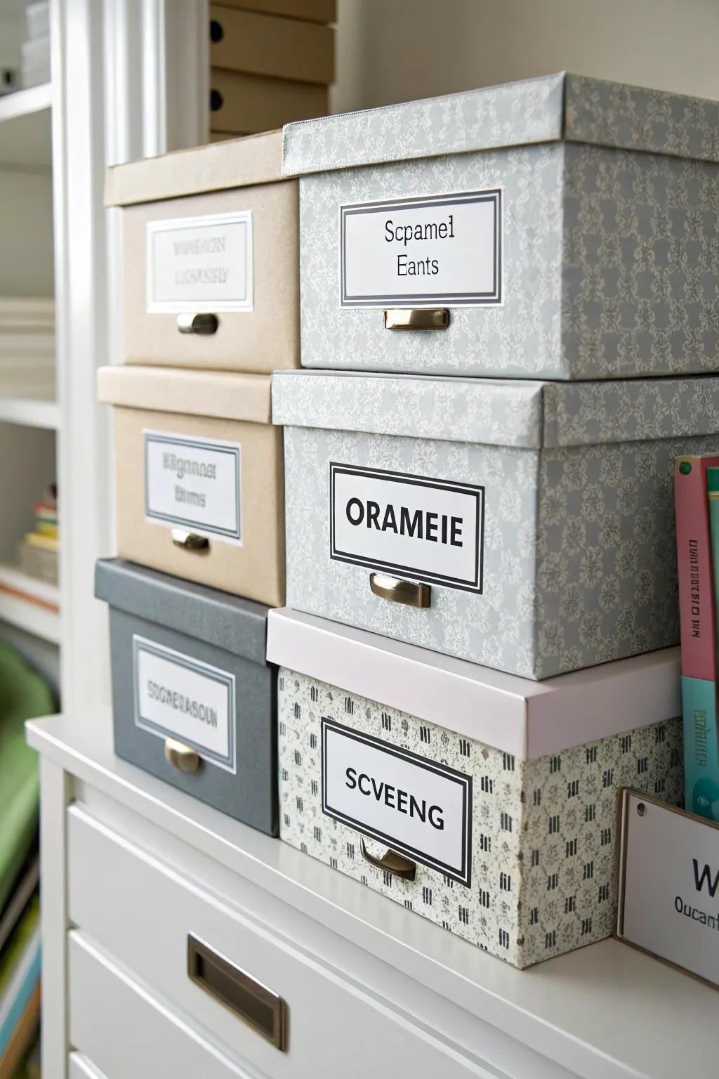 Filing boxes deliver a neat and adjustable filing method.