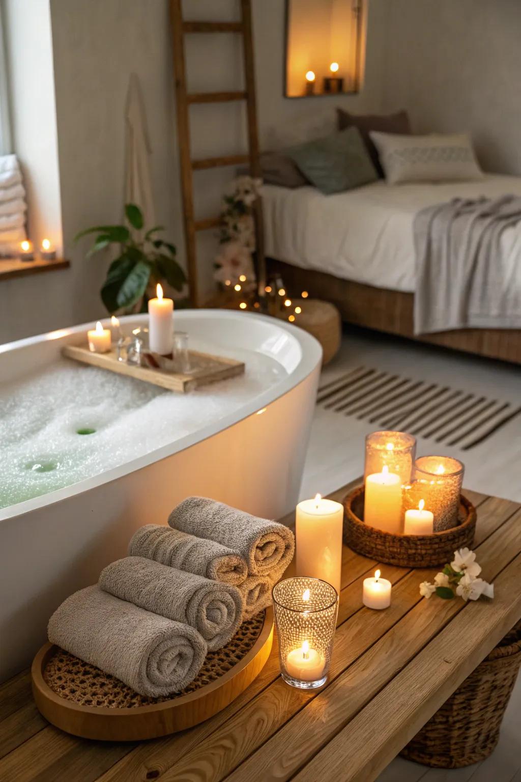 Establish a soothing ambiance with scented sticks.