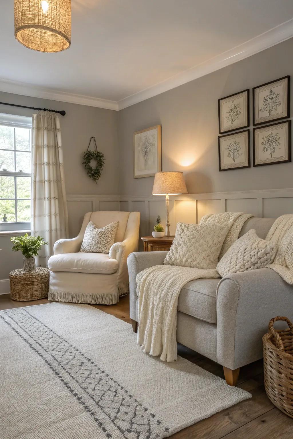 Neutral tones fashion an elegant and tranquil ambiance.