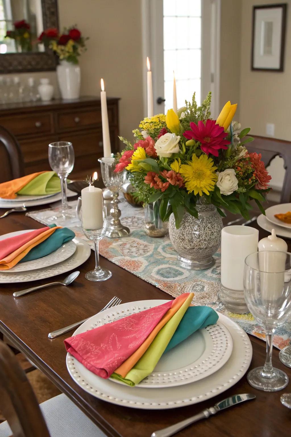 Design a breathtaking tablescape featuring themed dining ware and centerpieces.