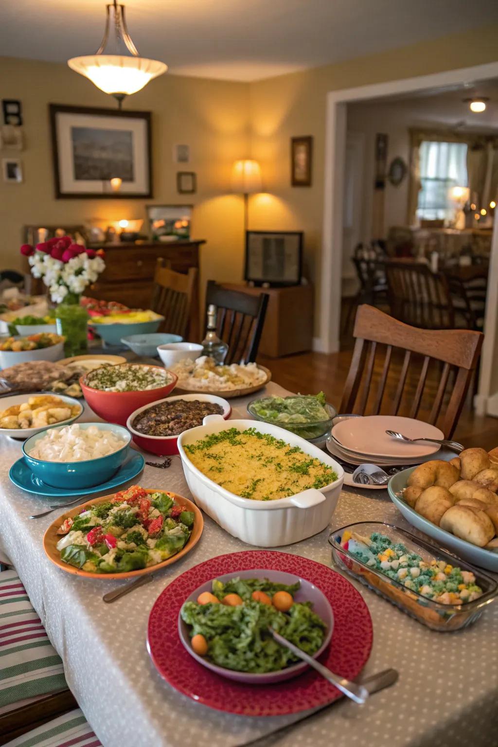 A rich and varied collaborative supper display