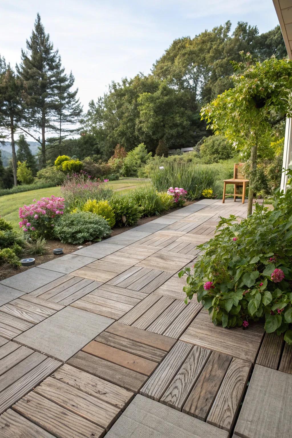 Wood decking brings a sense of warmth and natural elegance to your patio.
