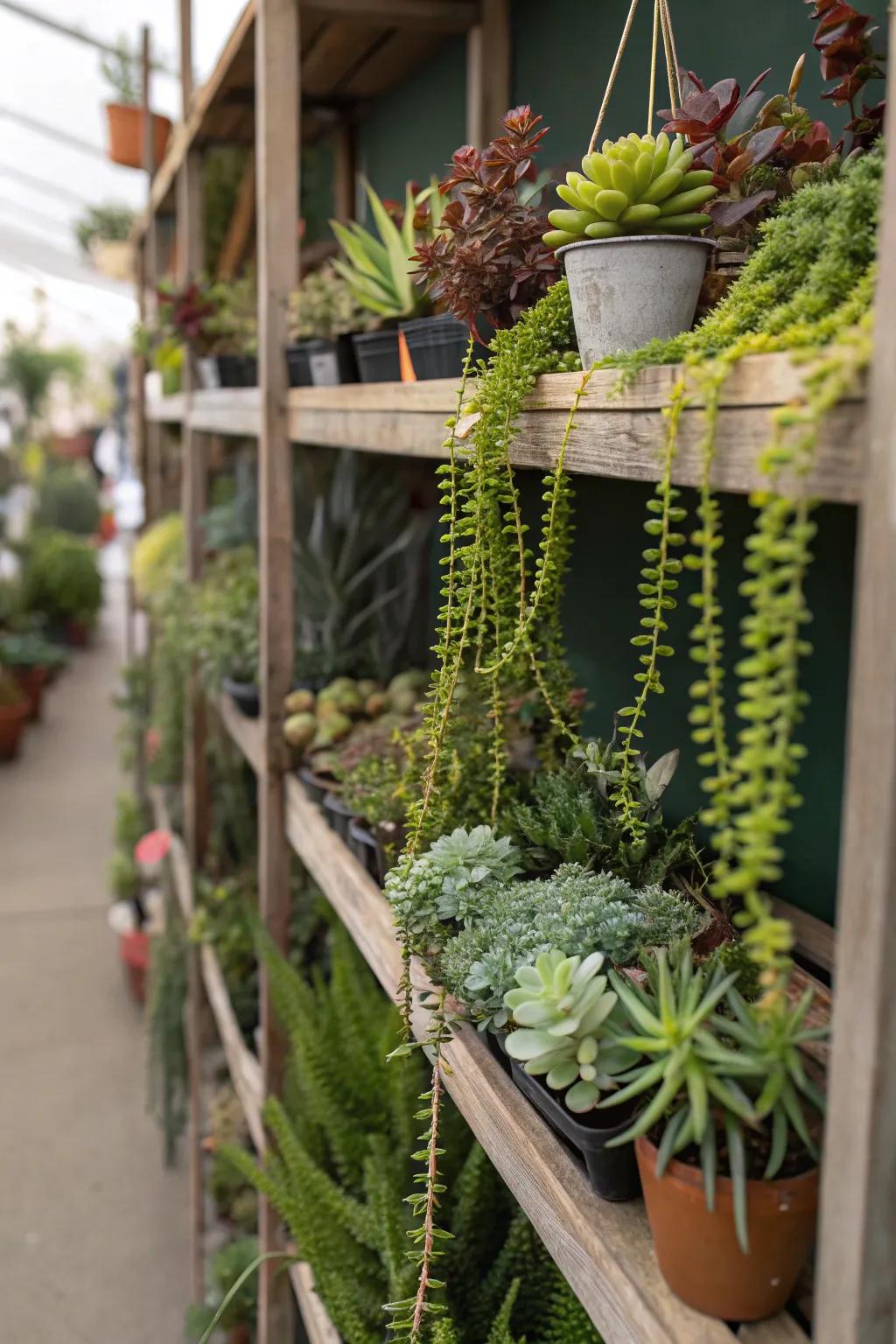 Greenery breathes life into your shelves.