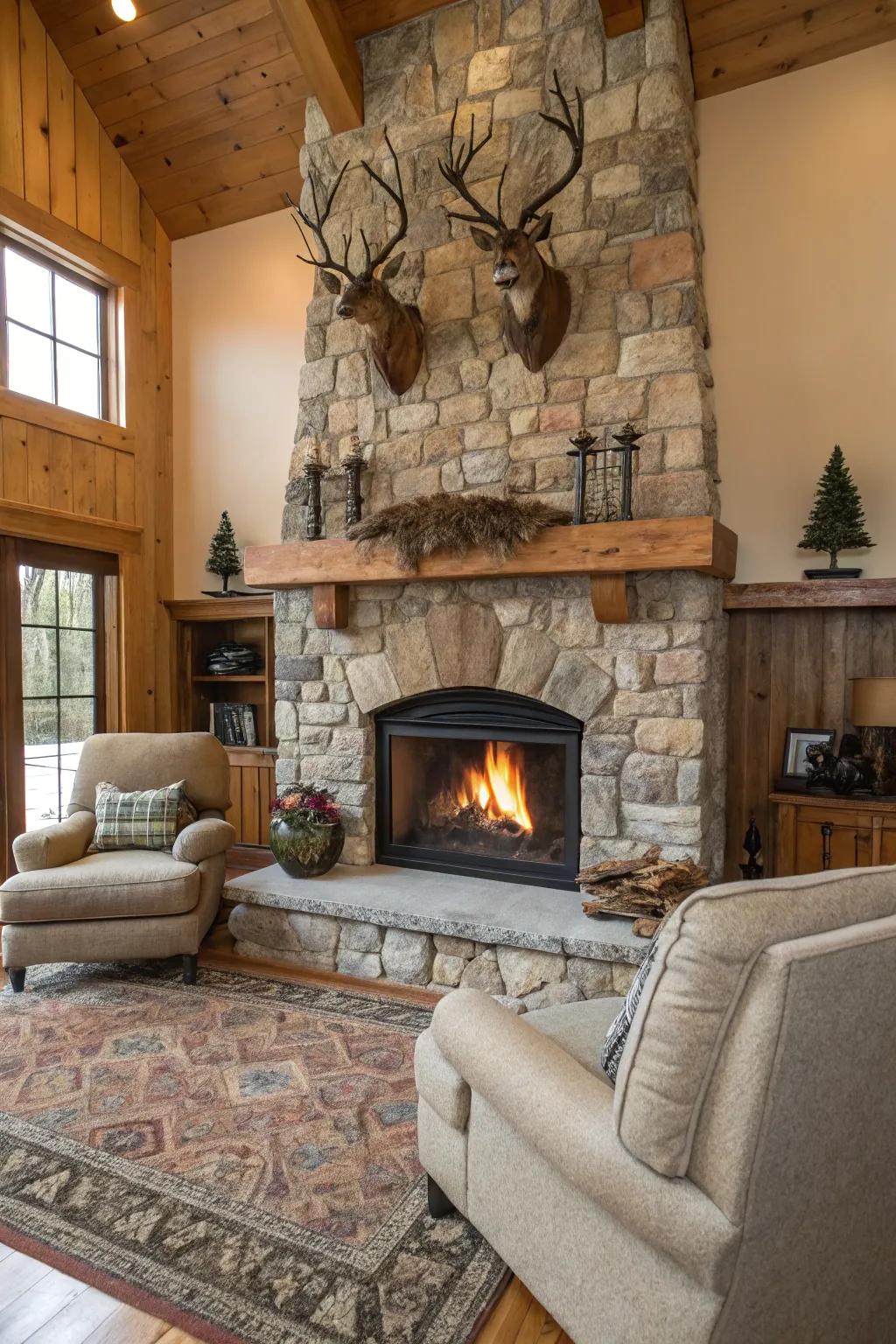 A fireplace provides warmth and a natural meeting place within your room.