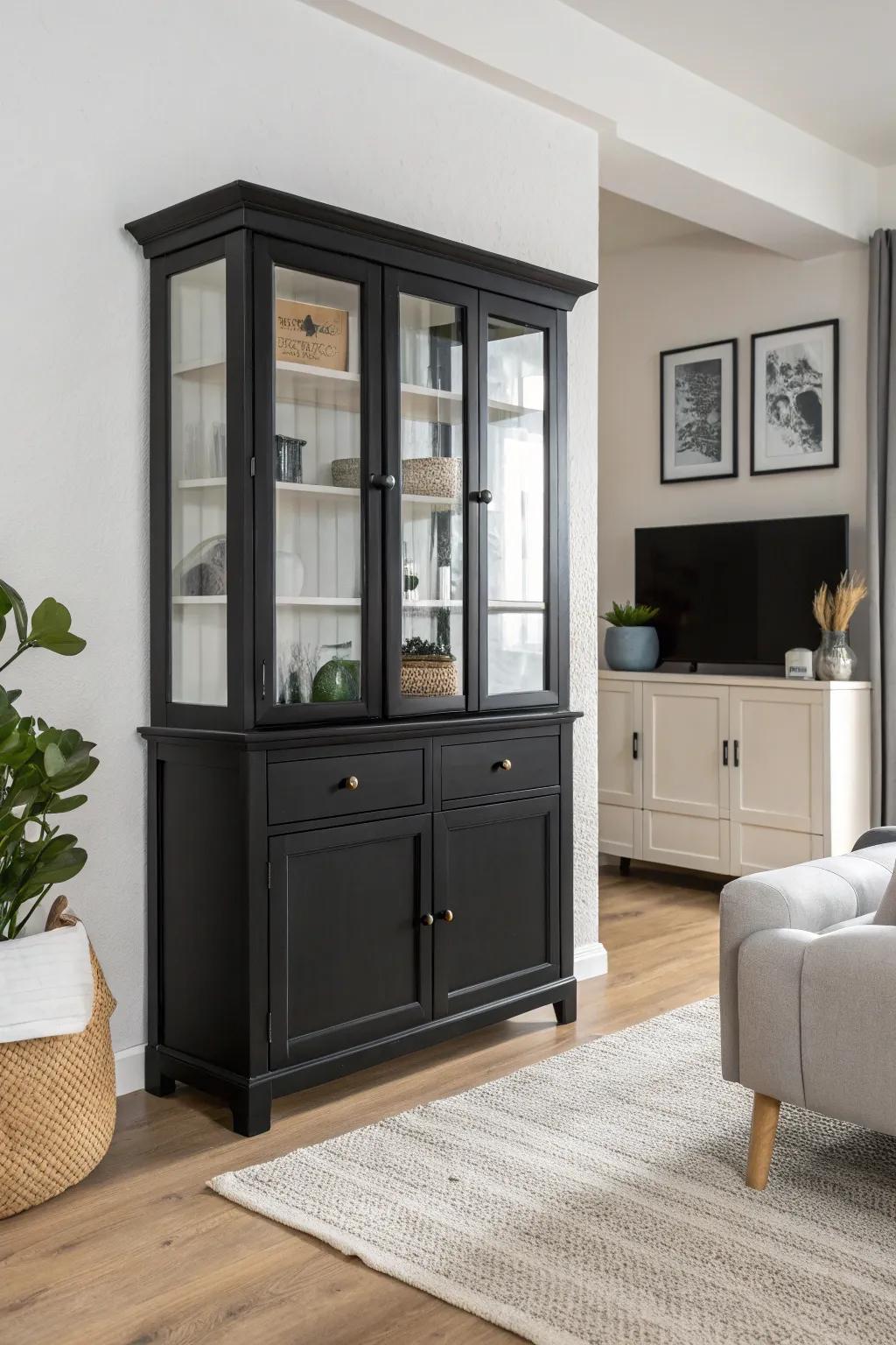 A simplistic hutch delivers a refined and contemporary aesthetic.