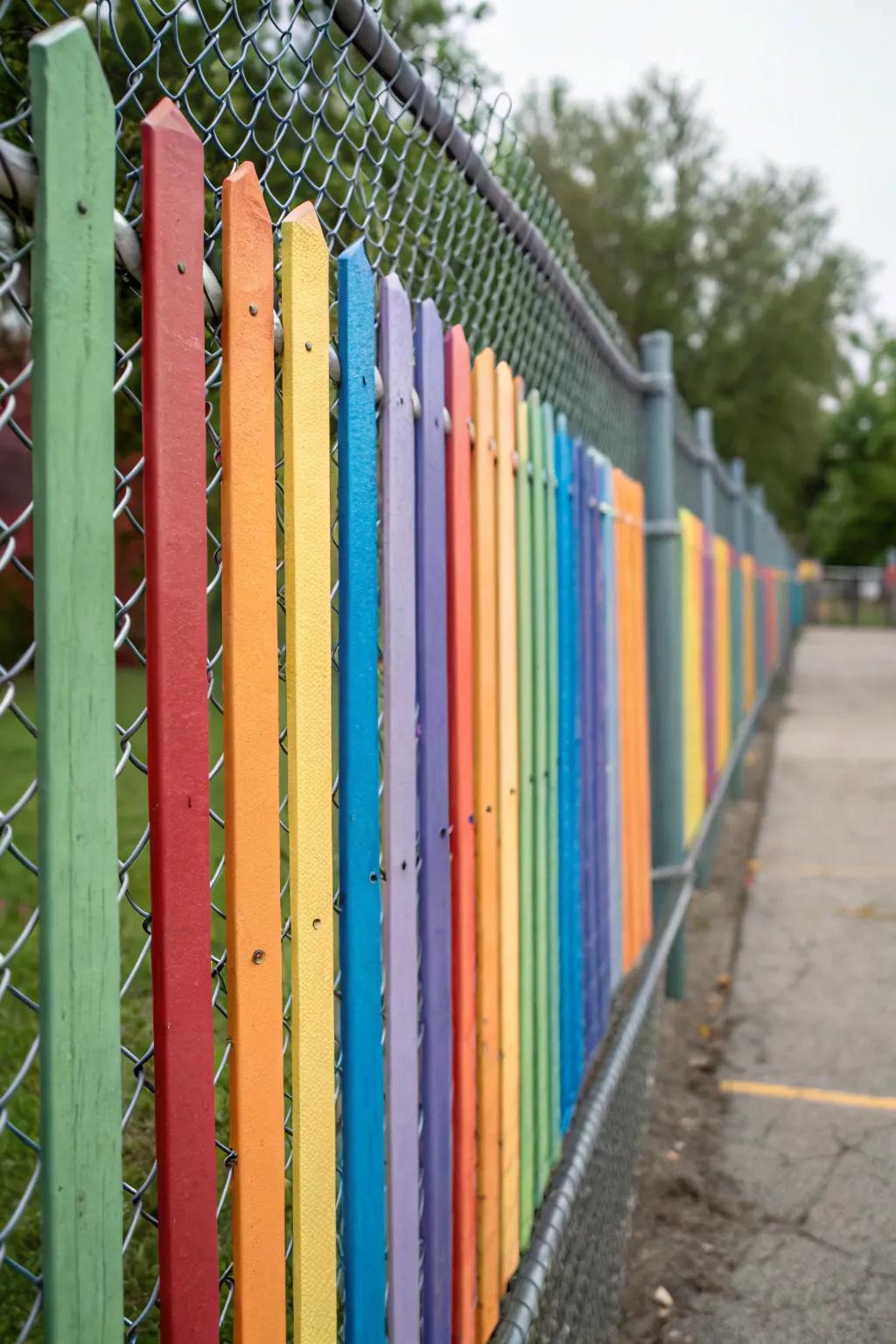 Privacy strips are a straightforward and vibrant option.