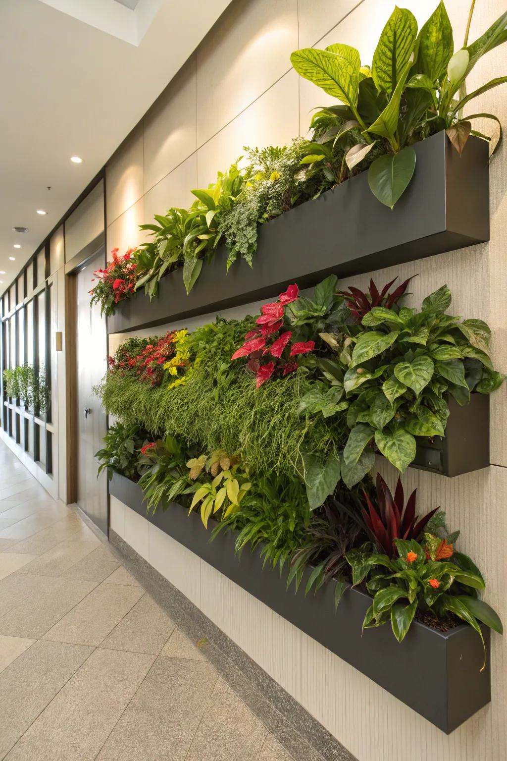 Transform your wall into a living canvas with plants.